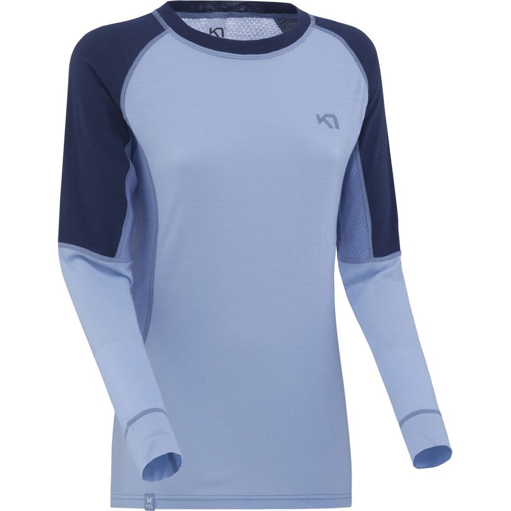 Kari Traa Alelam Long-Sleeve Women XL Blue Wool Base Layer Raglan Top